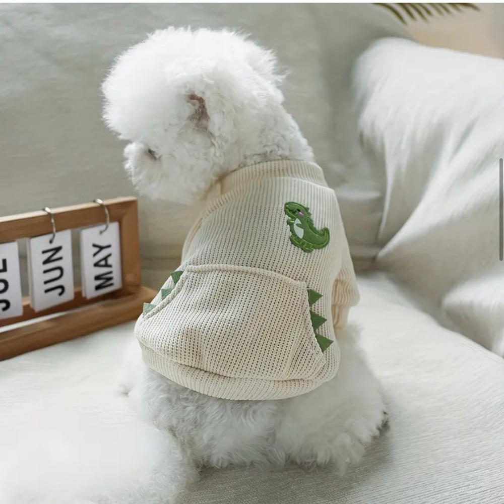 Cream Dinosaur Dog or Cat Sweater Sweatshirt